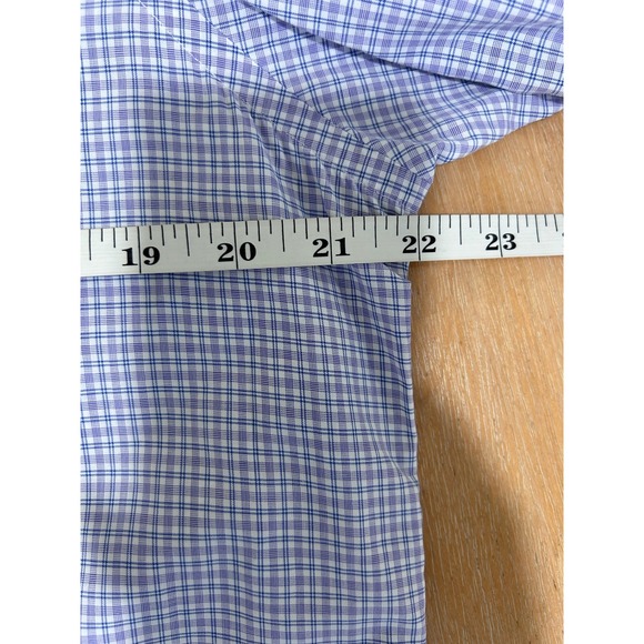 Turnbull & Asser Bespoke Purple Blue Check Dress Shirt Men 15 (Chest 44) England - Picture 5 of 7